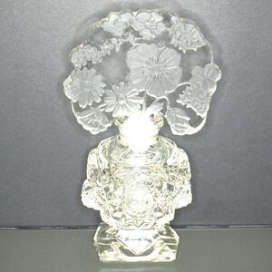 Vintage Clear Glass Decorative Perfume Bottle With Stopper Dresser Vanity Decor
